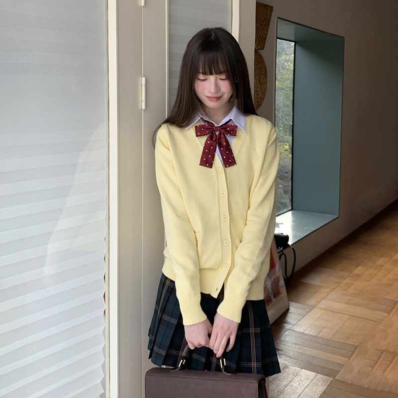 原创jk学院风黄色甜美日系秋季女