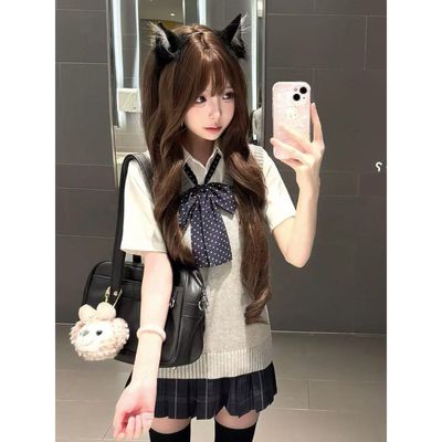 针织毛衣背心JK制服百搭衬衫女