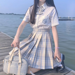 柠檬海盐原创JK制服裙全套正版 日系格裙学院风短裙夏季 短袖 jk套装