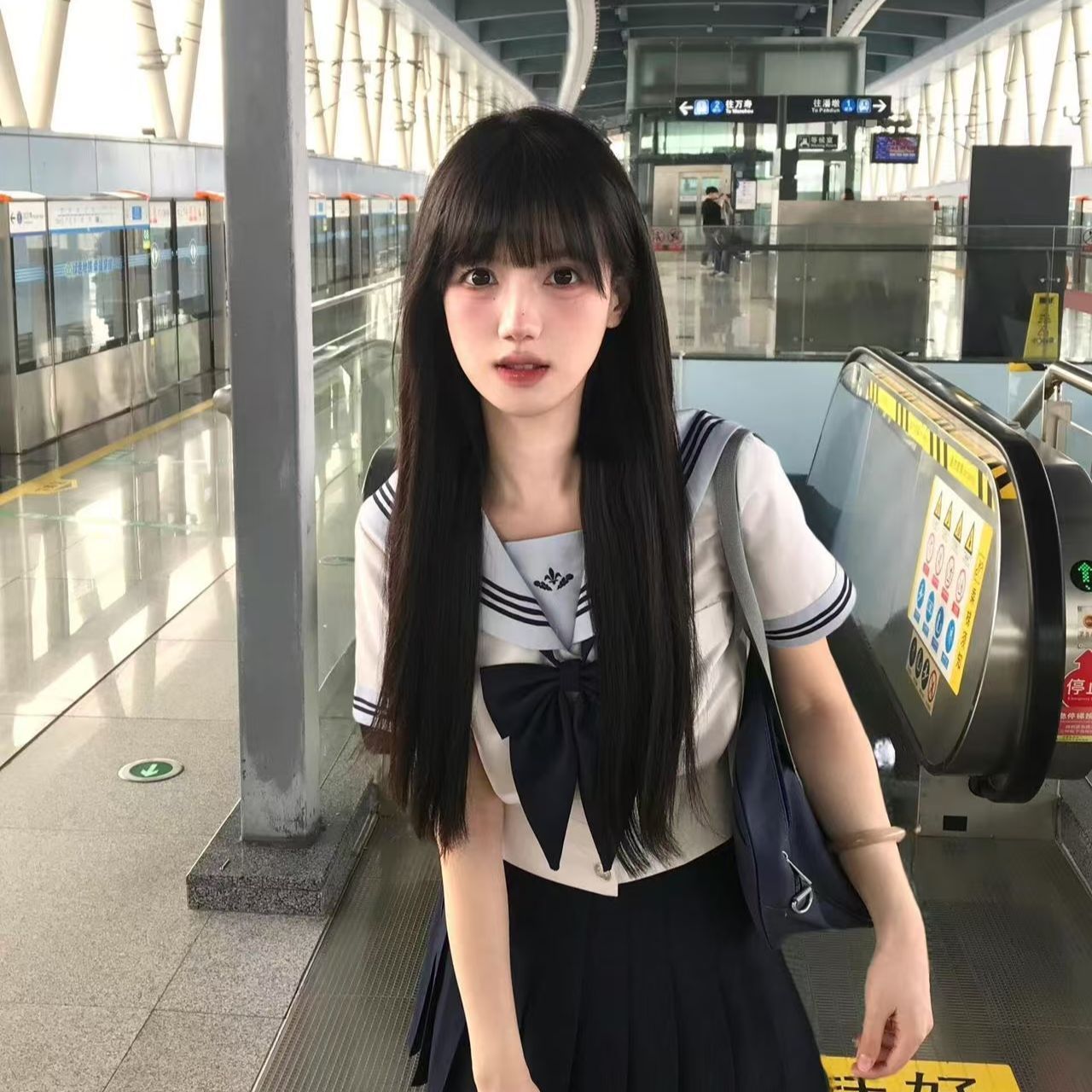 夏季新款兰亭女子水手服原创jk制服短袖日系校供感套装学院两件套