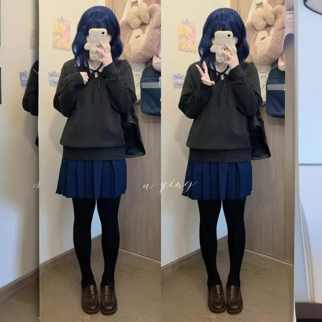 jk制服cosplay套装秋冬季女深灰