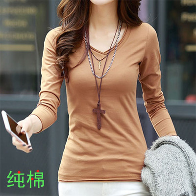 2019秋装新款韩版修身T恤女大码