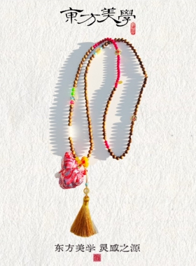 『随身携福』非金属木质项链中式宋锦葫芦吊坠斜挎链SP006