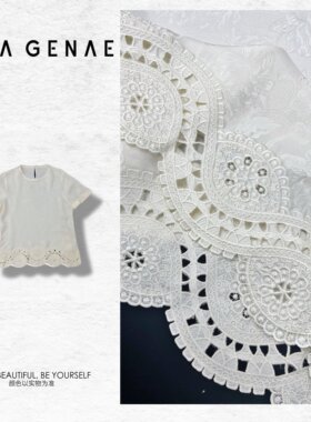 『冰玉』新中式国风透气舒适镂空设计女式上衣衬衫SR219