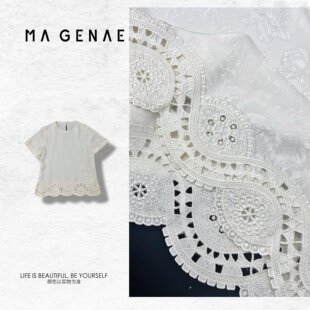 上衣衬衫 国风透气舒适镂空设计女式 新中式 SR219 冰玉