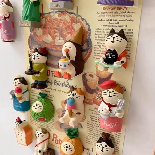 三毛猫冰箱贴文具收纳盒Zakka