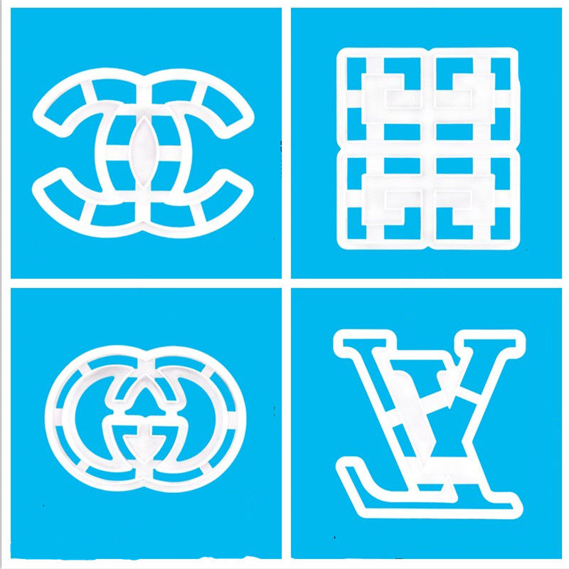 名牌奢侈品LOGO标志翻糖切模印花压模烘焙模具婚礼生日蛋糕装饰