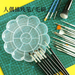 翻糖人偶描线笔 色粉刷彩绘画笔人偶化妆笔 小毛刷特细勾线笔