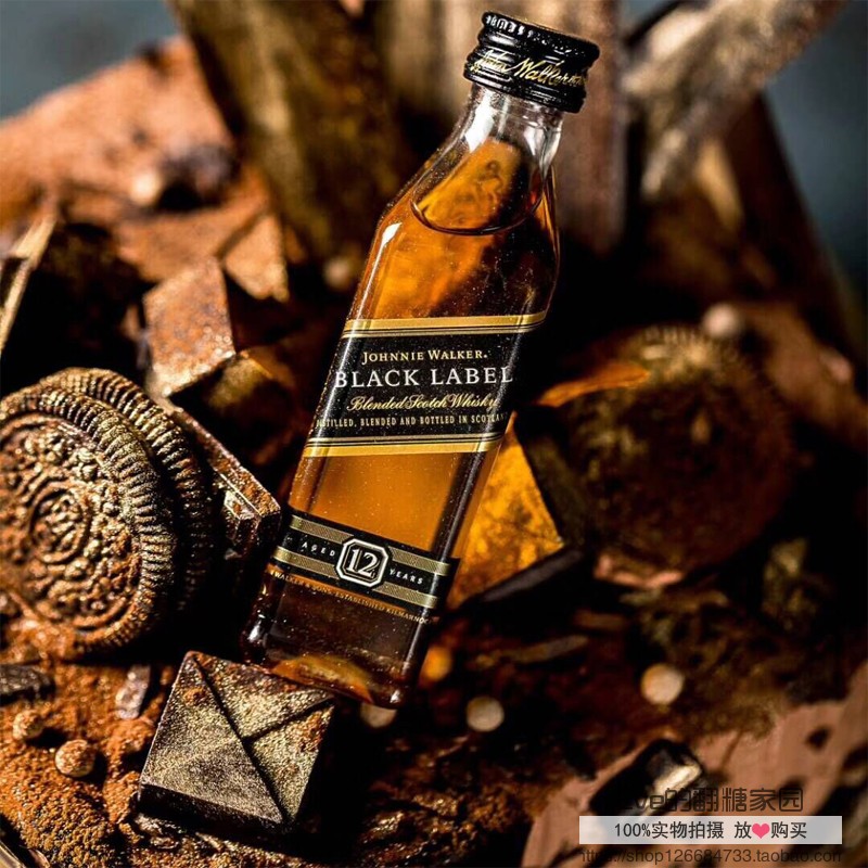 蛋糕装饰洋酒小酒版摆件杰克丹尼威士忌JACK DANIEL'S 50ml