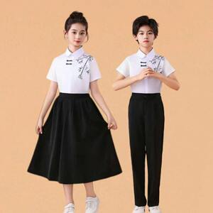 六一新款中式儿童合唱服小学生朗诵比赛演出服男女大合唱团表演服