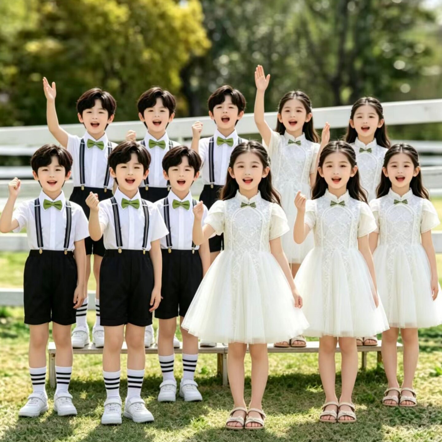 六一儿童演出服女亮片纱裙少儿舞蹈服幼儿毕业照班服小学生合唱服