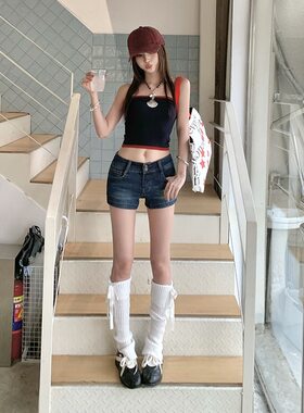 尺渡美式辣妹热裤牛仔裤腰臀比百