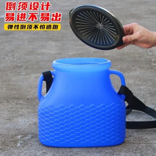 新款鱼篓子塑料加密装鱼黄鳝螃蟹泥鳅小龙虾钓鱼海鲜渔具背篓鱼桶