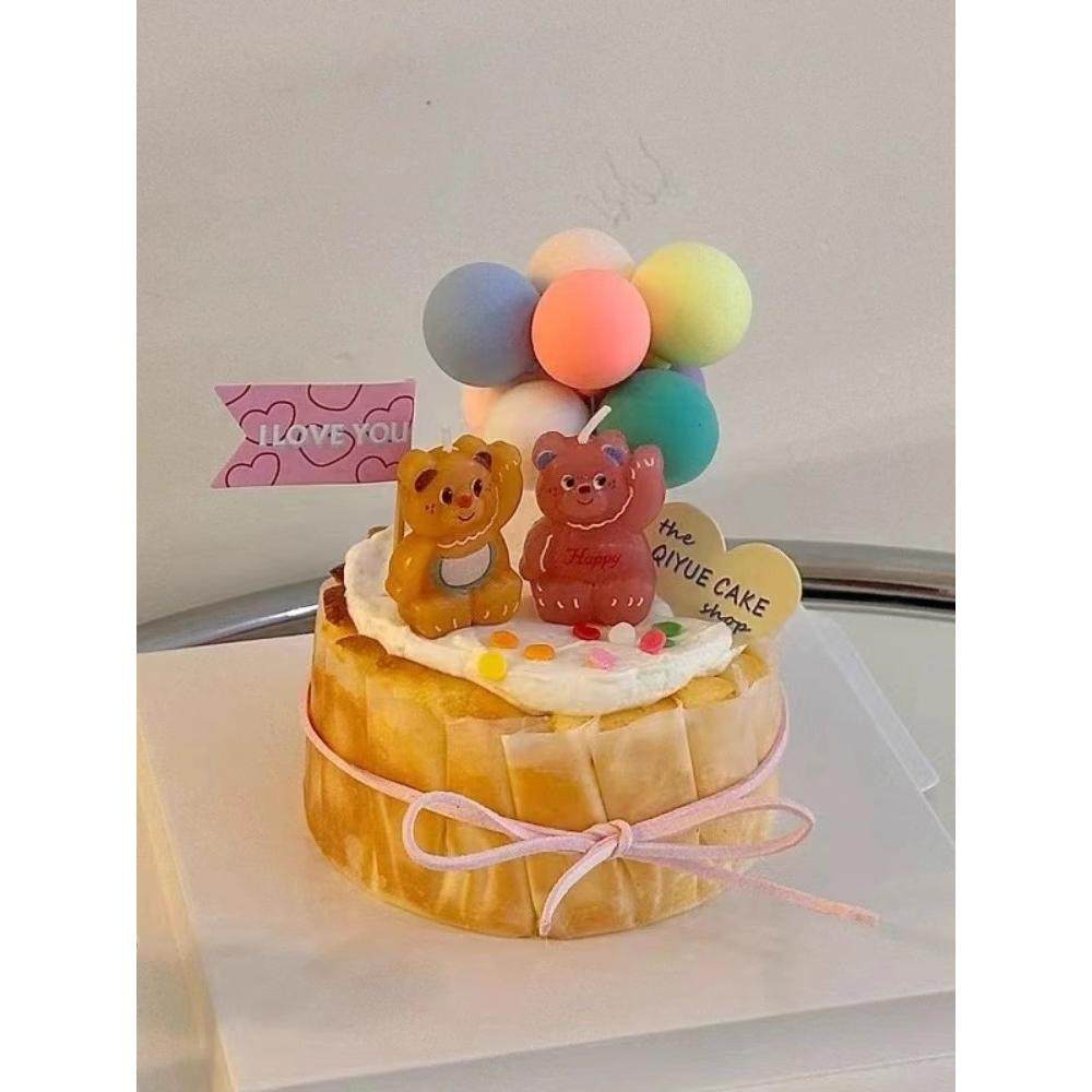 韩系ins风蛋糕装饰复古可爱黄油小熊蜡烛告白气球生日派对装扮,节庆用品/礼品,节日装扮用品,淘宝优惠券,粉丝福利购,淘宝优惠卷