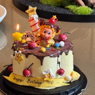 卡通可爱星星人蛋糕装饰摆件儿童男孩女孩生日甜品烘焙装扮插件