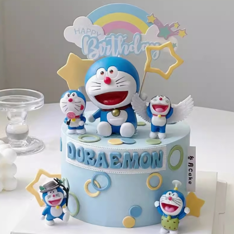 卡通多啦A梦摆件蛋糕装饰摆件可爱叮当猫儿童生日烘焙插牌插件