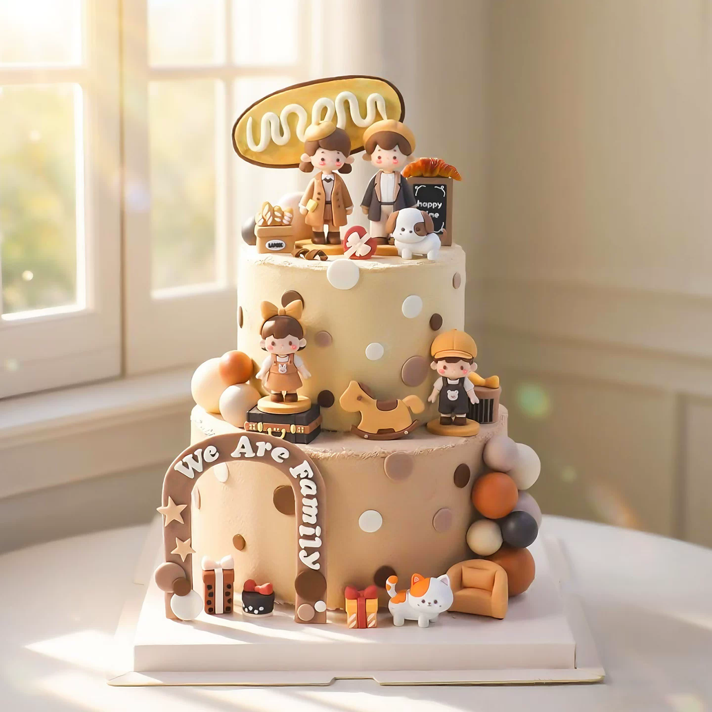 休闲装男孩女孩蛋糕装饰卡通棕色系情侣玩偶摆件宠物小狗小猫插牌,节庆用品/礼品,节日装扮用品,淘宝优惠券,粉丝福利购,淘宝优惠卷