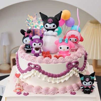 库洛米蛋糕装饰摆件三丽鸥美乐蒂猫玉桂狗帕恰狗网红生日烘焙插件