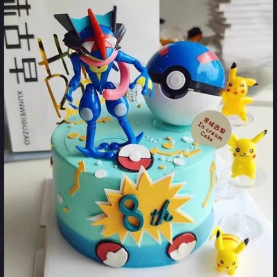 爆款宝可梦变形球玩具精灵宝可梦皮卡丘公仔儿童蛋糕装饰摆件