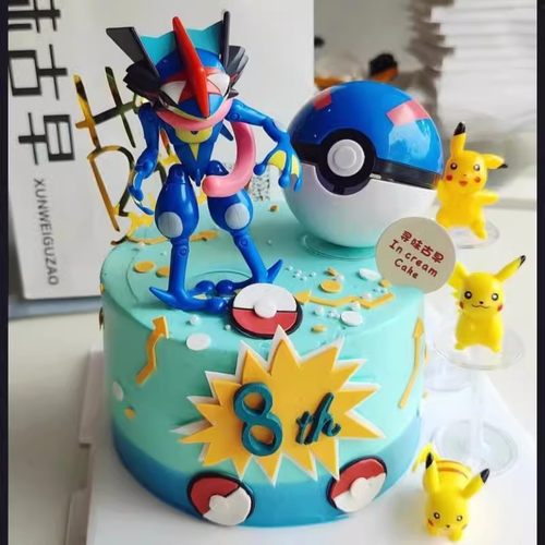 爆款宝可梦变形球玩具精灵宝可梦皮卡丘公仔儿童蛋糕装饰摆件