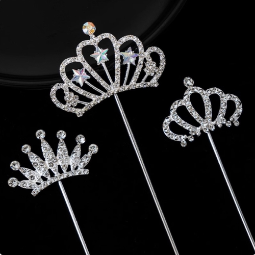 带钻皇冠唯美女神生日蛋糕装饰插件水晶皇冠女生小仙女小公主装扮