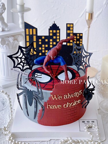 蜘蛛网男孩蜘蛛侠蛋糕装饰套装