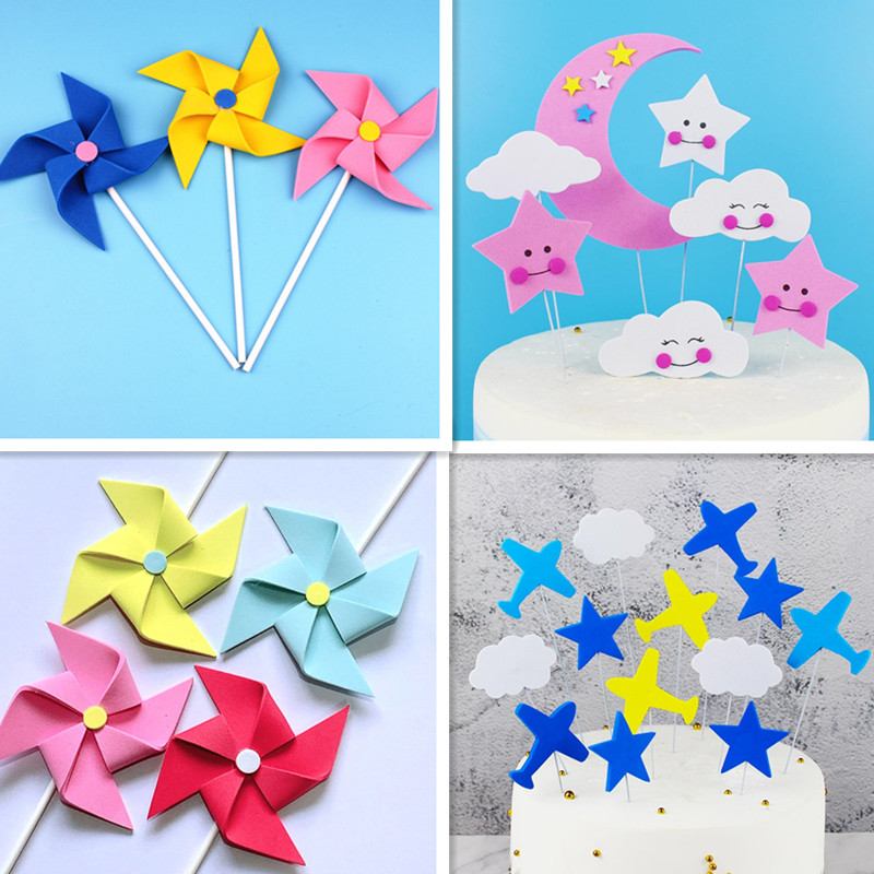 仿翻糖立体风车装扮情景甜品台