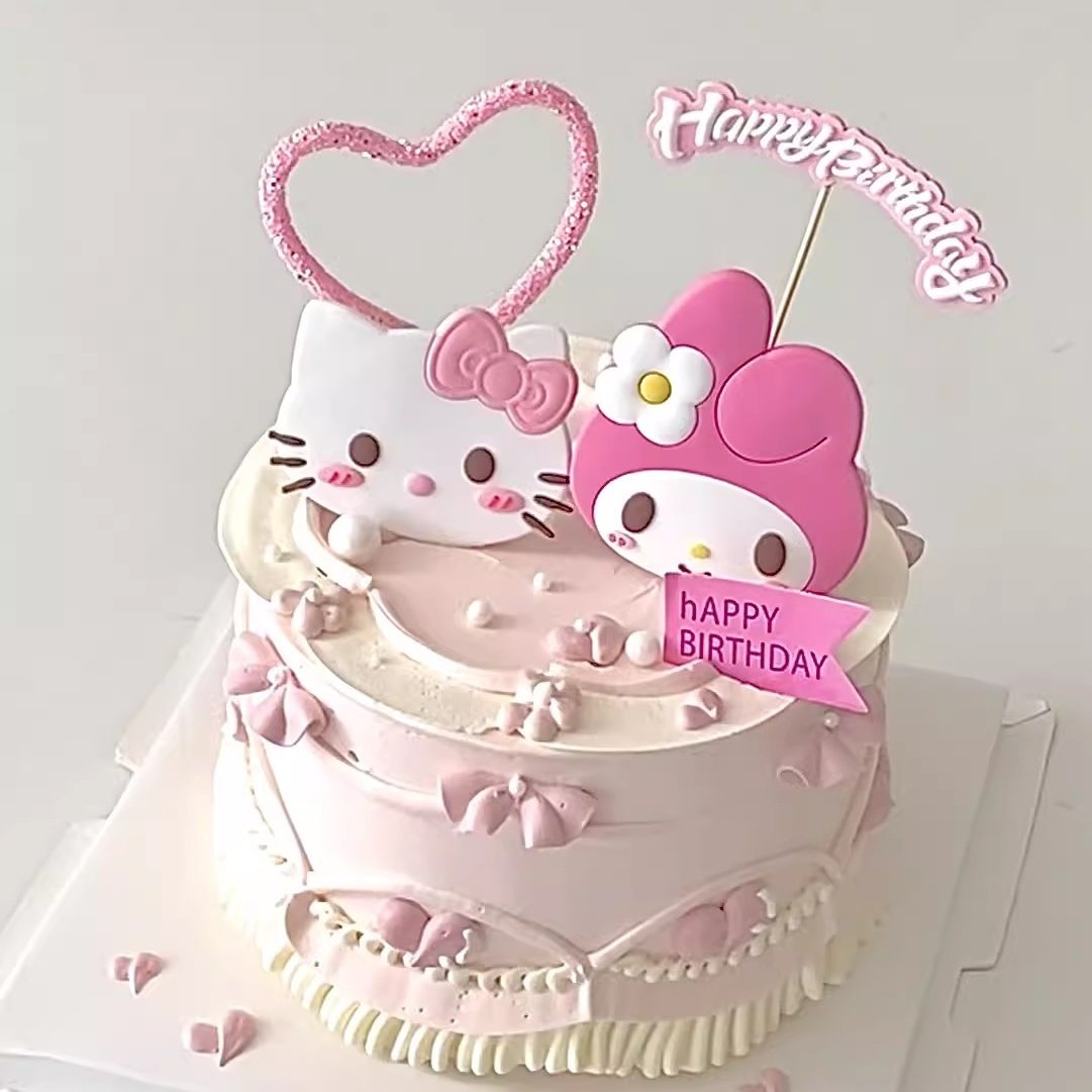 ins软胶kt猫美乐蒂蛋糕装饰摆件卡通平面kitty儿童女生生日快乐,节庆用品/礼品,节日装扮用品,淘宝优惠券,粉丝福利购,淘宝优惠卷