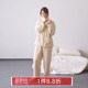 圆领暗条纹珊瑚绒家居服套装 朵朵可可专柜款 保暖毛绒睡衣女秋冬季