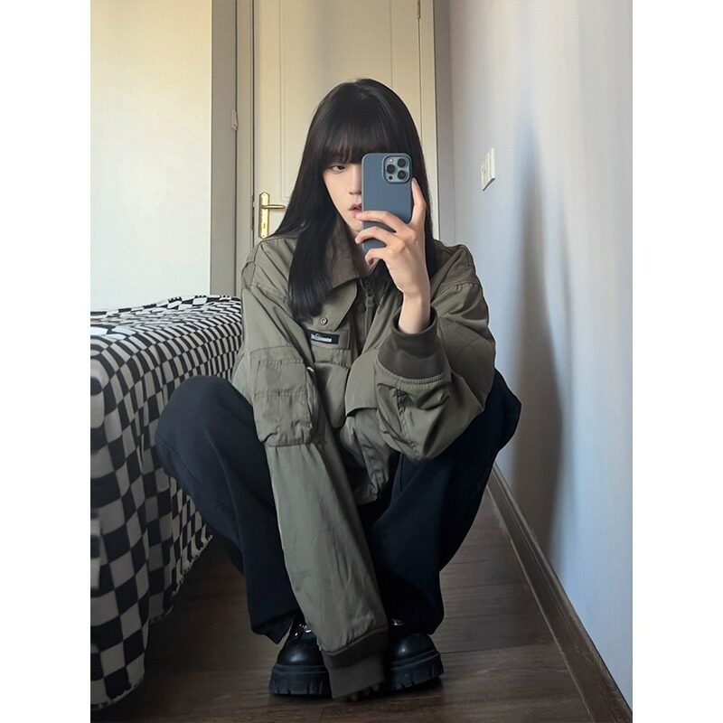 春季户外设计感拉链飞行员外套男装宽松高级机车服工装夹克棒球服