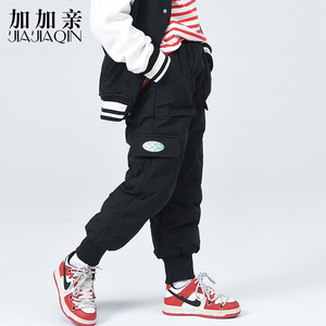 加加亲儿童羽绒裤男童女童加厚宝宝中大童外穿婴儿小童工装裤子冬