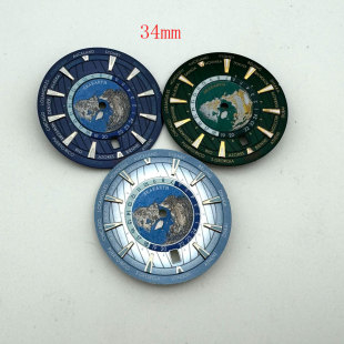 34mm无菌表盘6点钟日历窗口适合NH35/NH36自动机械机芯用