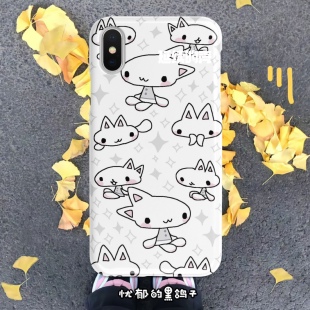 忧郁黑鸽子古早便签线条小猫咪四芒星安卓苹果通用全包定制手机壳