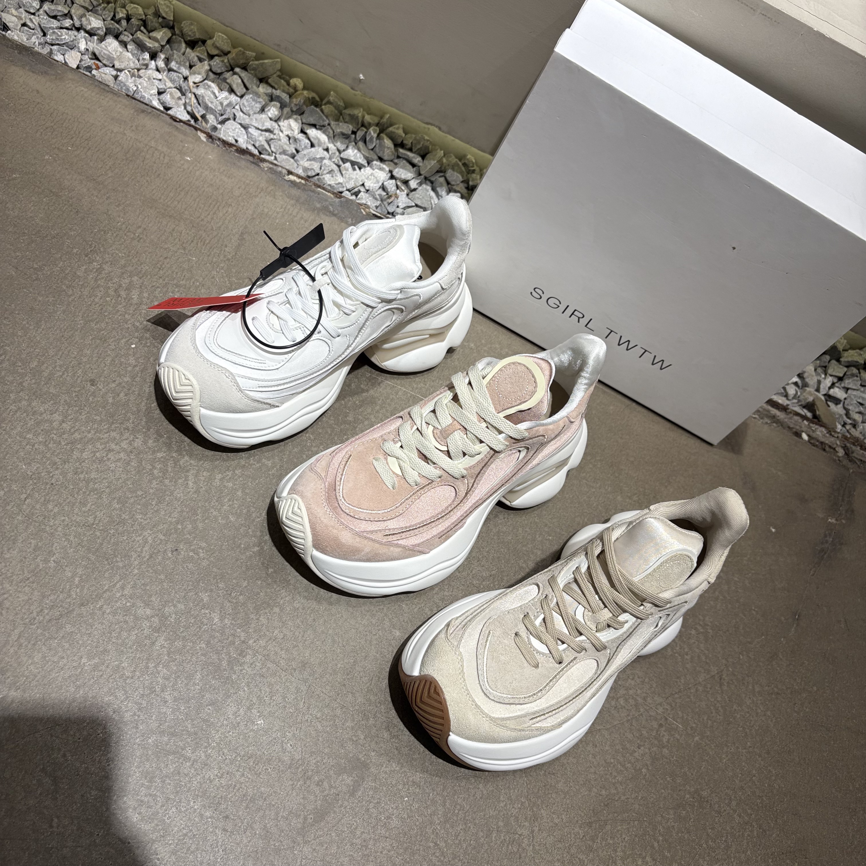 SGIRL TWTW2026春季新款厚底老爹鞋网面增高透气休闲运动女鞋软底