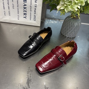 街拍鞋 爱丽2026春款 法式 街拍亮面气质女单鞋 子 英伦风漆皮乐福鞋