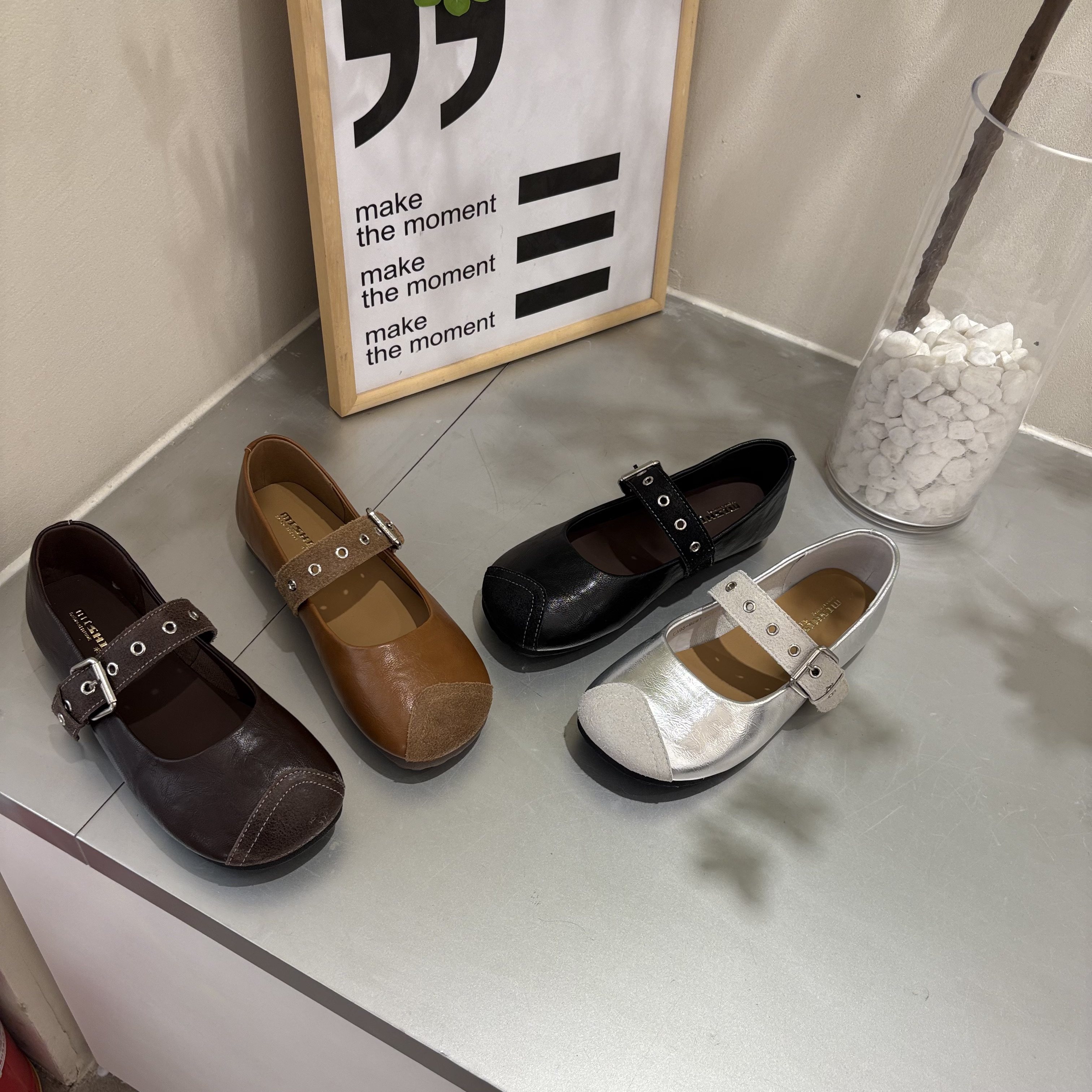 米新款2026春款浅口芭蕾女鞋时尚拼接软底软面豆豆鞋气质法式风,女鞋,时尚芭蕾鞋,淘宝优惠券,粉丝福利购,淘宝优惠卷