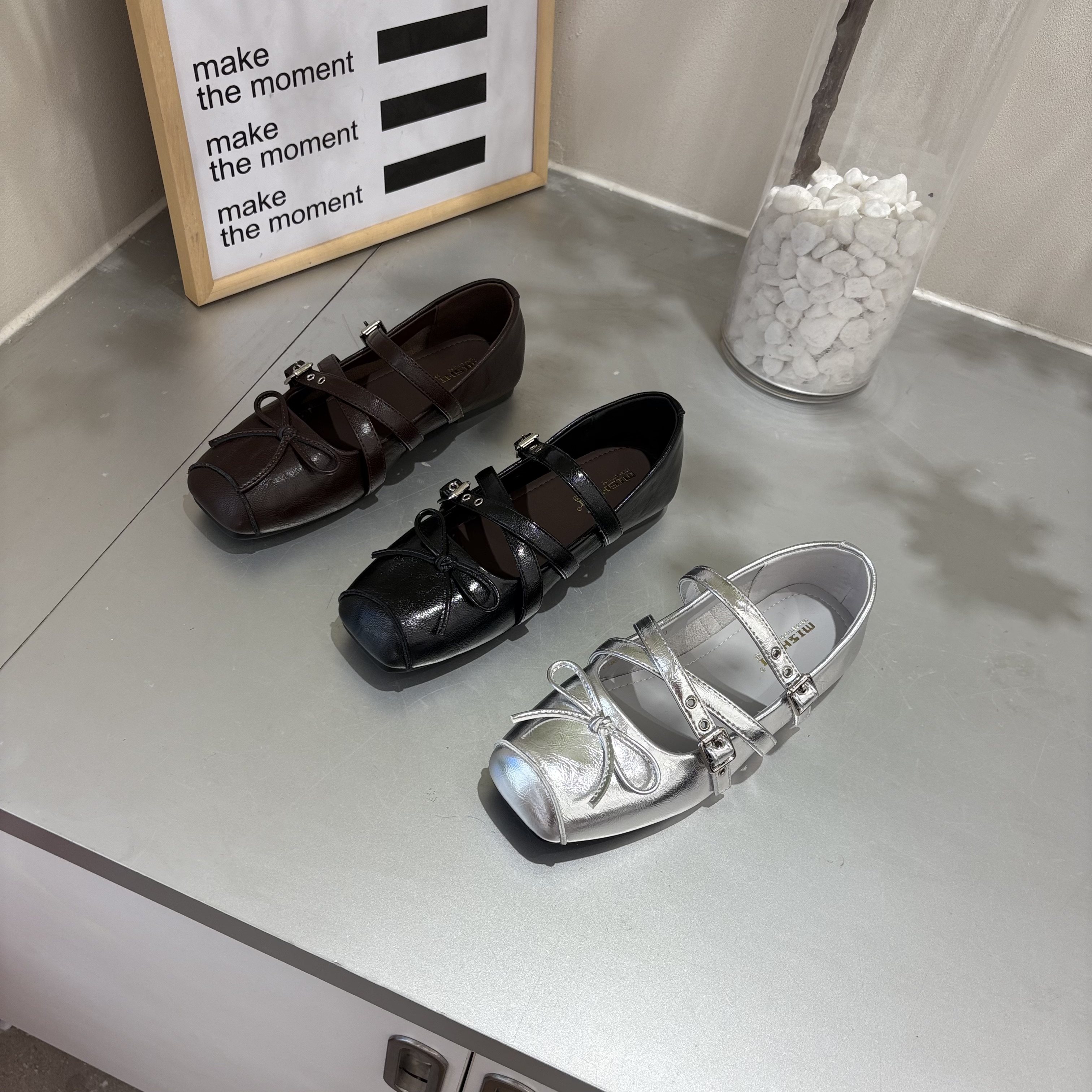 米新款2026春款浅口巴恩风绑带女鞋软底软面平底休闲豆豆鞋甜酷,女鞋,玛丽珍鞋,淘宝优惠券,粉丝福利购,淘宝优惠卷