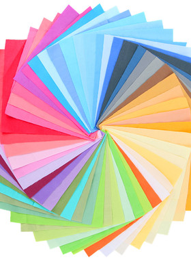 50色棉布布组 手工DIY教学缝纫纯色素色彩色小布头 方块布斜纹