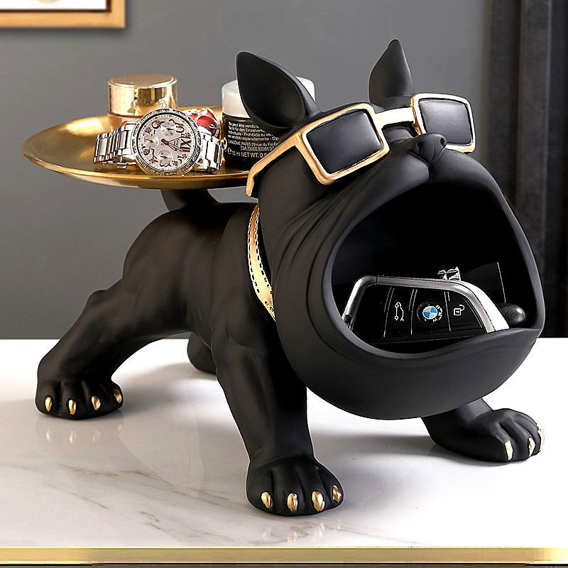 入户玄关放钥匙收纳摆件鞋柜托盘现代轻奢风客厅进门大嘴狗装饰品,家居饰品,装饰摆件,淘宝优惠券,粉丝福利购,淘宝优惠卷