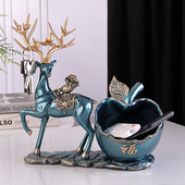 入户门鞋 柜玄关钥匙收纳摆件客厅创意苹果树脂装 饰品搬家乔迁礼物