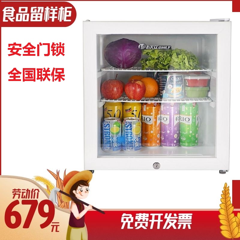 幼儿园食品留样柜小型学校食堂饭桌冰箱保鲜冷藏柜透明带锁小冰箱