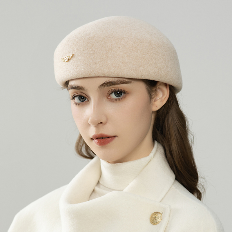 2025年新款秋冬复古优雅贝雷帽保暖时尚百搭女帽子简约大气显脸小