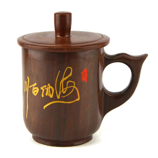 海纳百川正品纯天然木鱼石杯子包邮茶杯带把杯子养生杯净化水杯