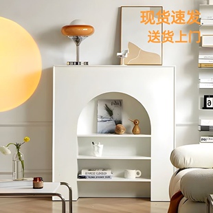 奶油风客厅室内壁炉 家用壁炉玄关展示柜法式 北欧风壁炉装 饰柜意式