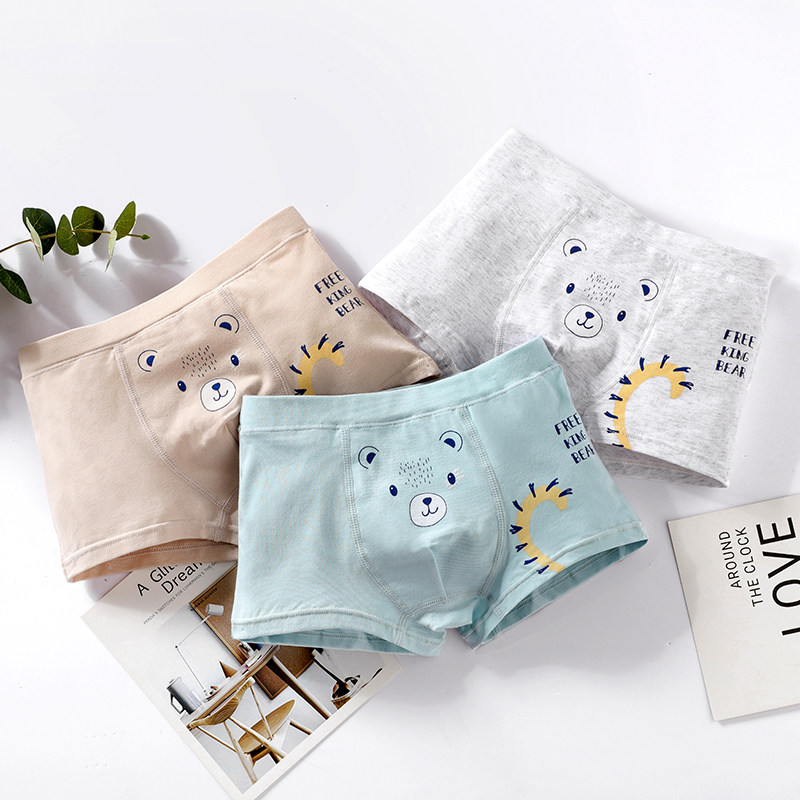 儿童内裤男童纯棉平角短裤中大童宝宝全棉小男孩四角裤头不夹屁屁