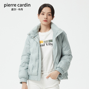 皮尔卡丹女装官方旗舰店冬季短款轻便高领白鸭绒防寒羽绒服