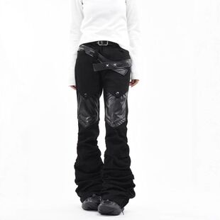 子休闲新款 户外胖子宽松多袋牛仔裤 跨境春夏2025 纯色软壳大码 工装