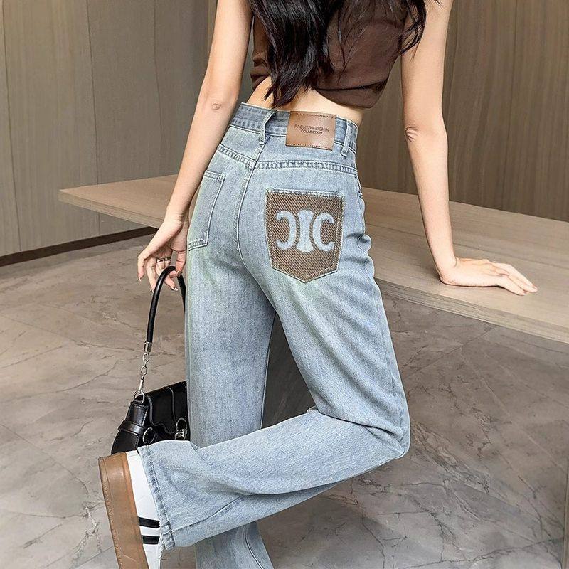 做旧女直筒美式显瘦牛仔裤新款时尚女2025春秋版阔腿裤窄高街年子,女装/女士精品,牛仔裤,淘宝优惠券,粉丝福利购,淘宝优惠卷