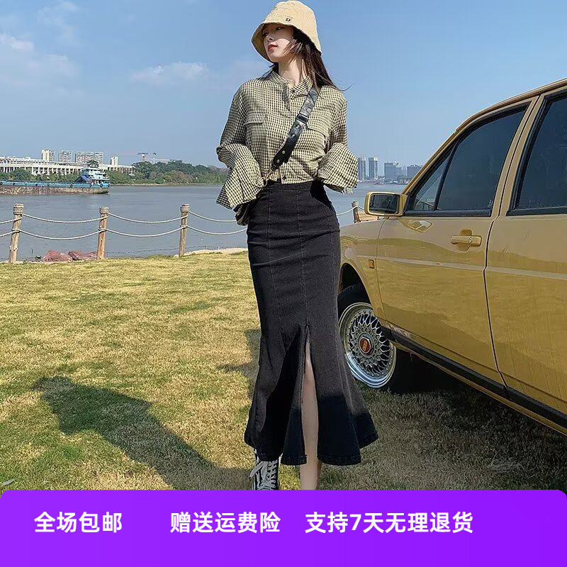 夏季字显瘦设计感胯裙子裙裤ins小个子高腰小众新款牛仔短裙遮女a