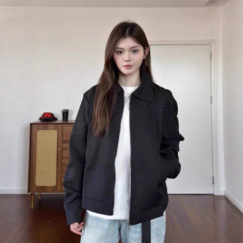 黑色短款夹克其他荆棘款感哈林顿秋冬2025垫肩复古美式男外套飞行